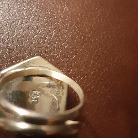 Jay King DTR China 925 Compressed Turquoise and Gold Dust Statement Ring. - Picture 5 of 6